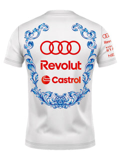 Camiseta Algodão Gabriel Bortoleto Audi Singapura Edition 2026 branca, costas