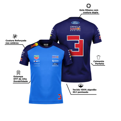 Camiseta Max Verstappen Red Bull 2026 Algodão