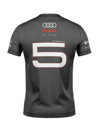 Camiseta Audi Bortoleto 2026 Algodão Cinza
