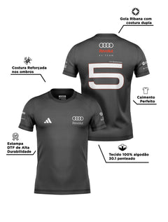 Camiseta Audi Bortoleto 2026 Algodão Cinza