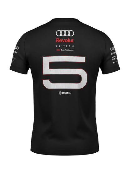 Camiseta Audi Bortoleto Torcida 2026 Algodão Preto