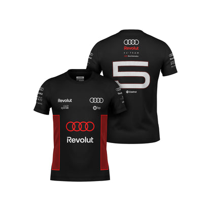 Camiseta Audi Bortoleto Torcida 2026 Algodão Preto