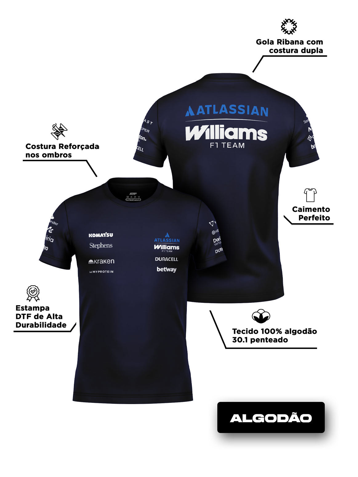 Camiseta Williams Team 2026 Algodão