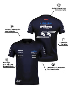 Camiseta Carlos Sainz Williams Team 2026 Algodão