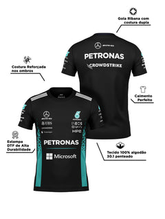 Camiseta Mercedes F1 2026 Preta Algodão