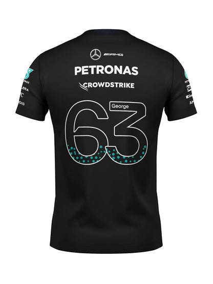 Camiseta George Russell Mercedes F1 2026 Preta Algodão