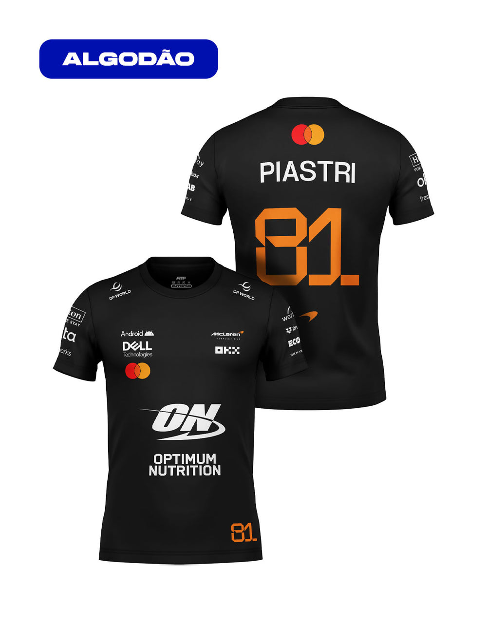 Camiseta Oscar Piastri Mclaren F1 2026 Algodão