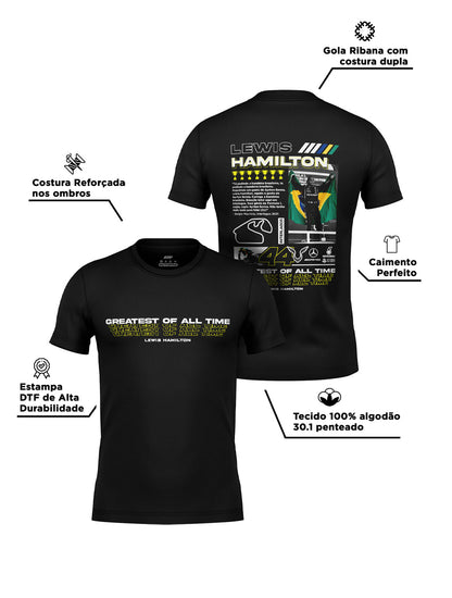 Camiseta Moments Lewis Hamilton Brasil Algodão