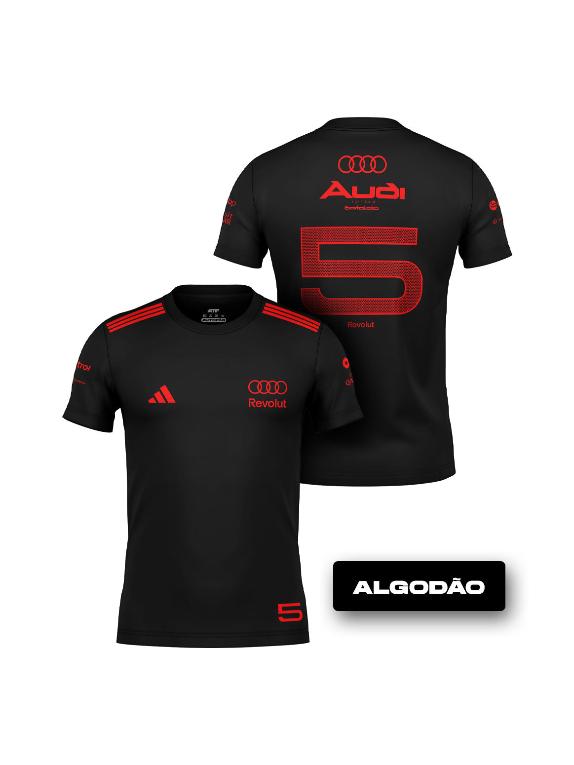 Camiseta Bortoleto Audi Edição Red & Black Algodão