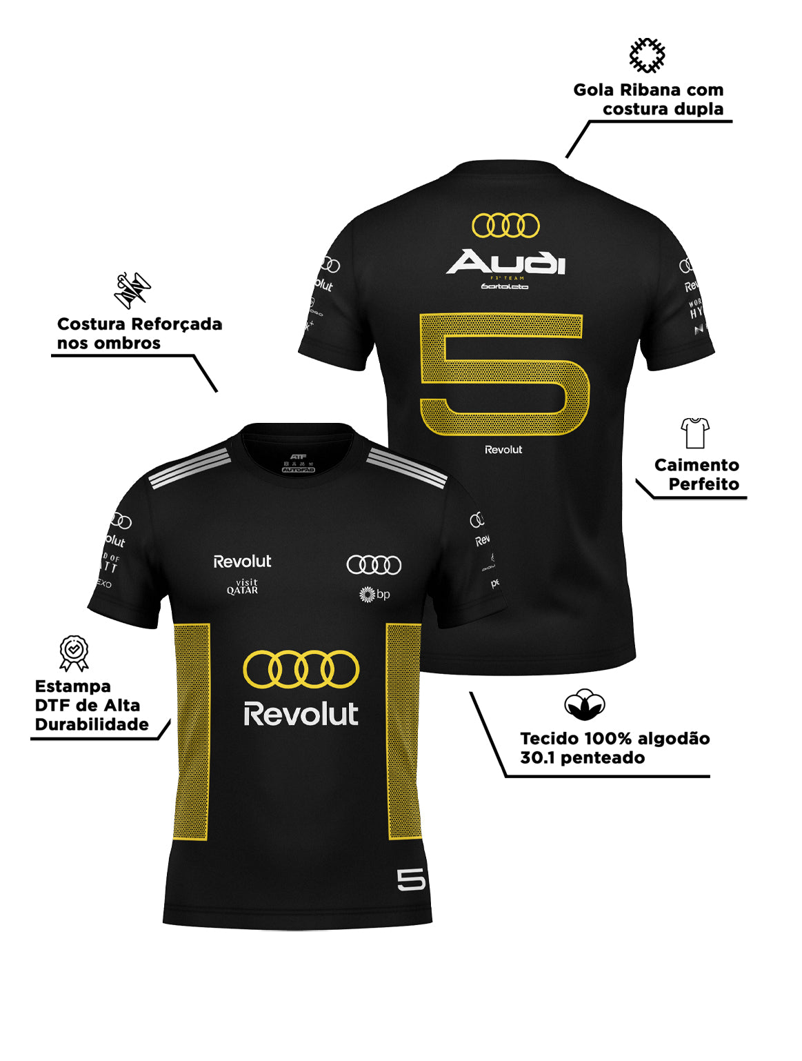 Camiseta Algodão Gabriel Bortoleto Audi Mônaco Edition 2026