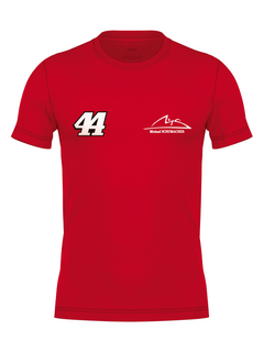 Frente da camiseta vermelha com o número 44 no peito