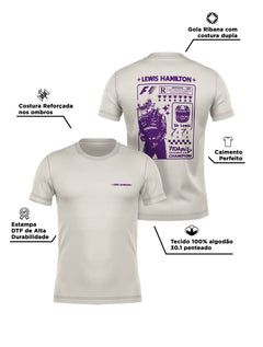 Camiseta RaioX Lewis Hamilton Off White Algodão