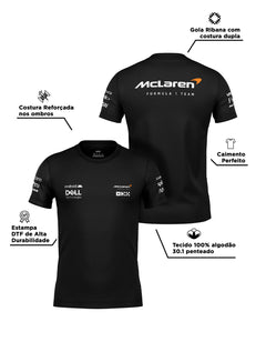 Camiseta Algodão Mclaren 2024 Preta