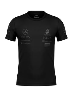 Camiseta Algodão Lewis Hamilton Mercedes 2024 All Black