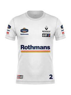 Camiseta Algodão Williams Retrô Rothmans Racing Branco
