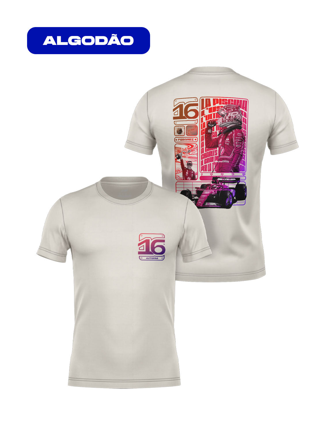 Camiseta Algodão Cherles Leclerc Edição Especial Mônaco 2024 OW