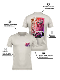 Camiseta Algodão Cherles Leclerc Edição Especial Mônaco 2024 OW