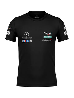 Camiseta Algodão Mclaren West Mercedes Retrô Preta