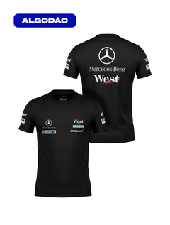 Camiseta Algodão Mclaren West Mercedes Retrô Preta