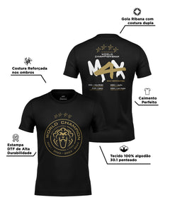Camiseta Max Verstappen Campeão Mundial 2024 Preta Algodão