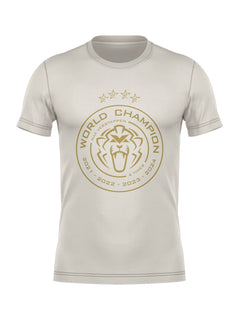 Camiseta Max Verstappen Campeão Mundial 2024 Off White Algodão