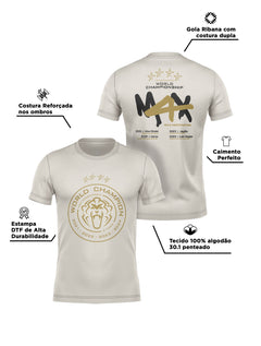Camiseta Max Verstappen Campeão Mundial 2024 Off White Algodão