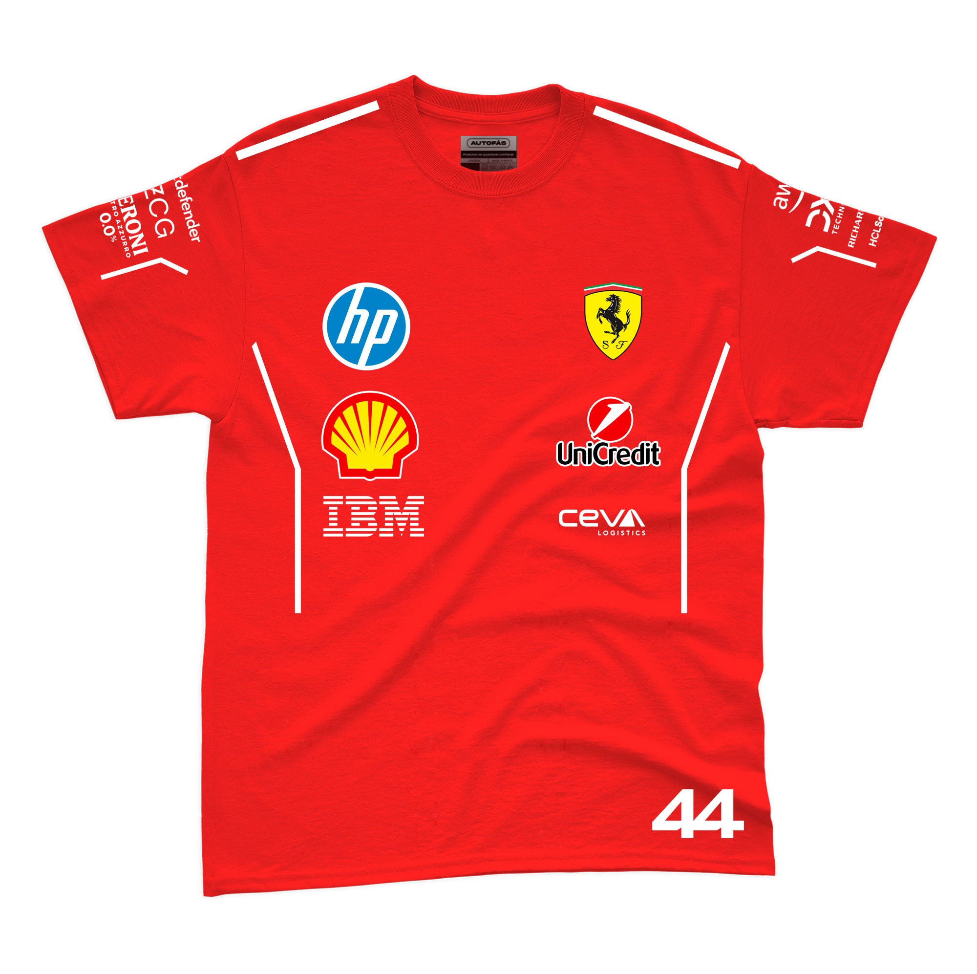 Camiseta Algodão Ferrari Hamilton Vermelho 2025