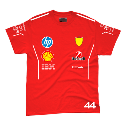 Camiseta Algodao Ferrari Hamilton Vermelho 2025