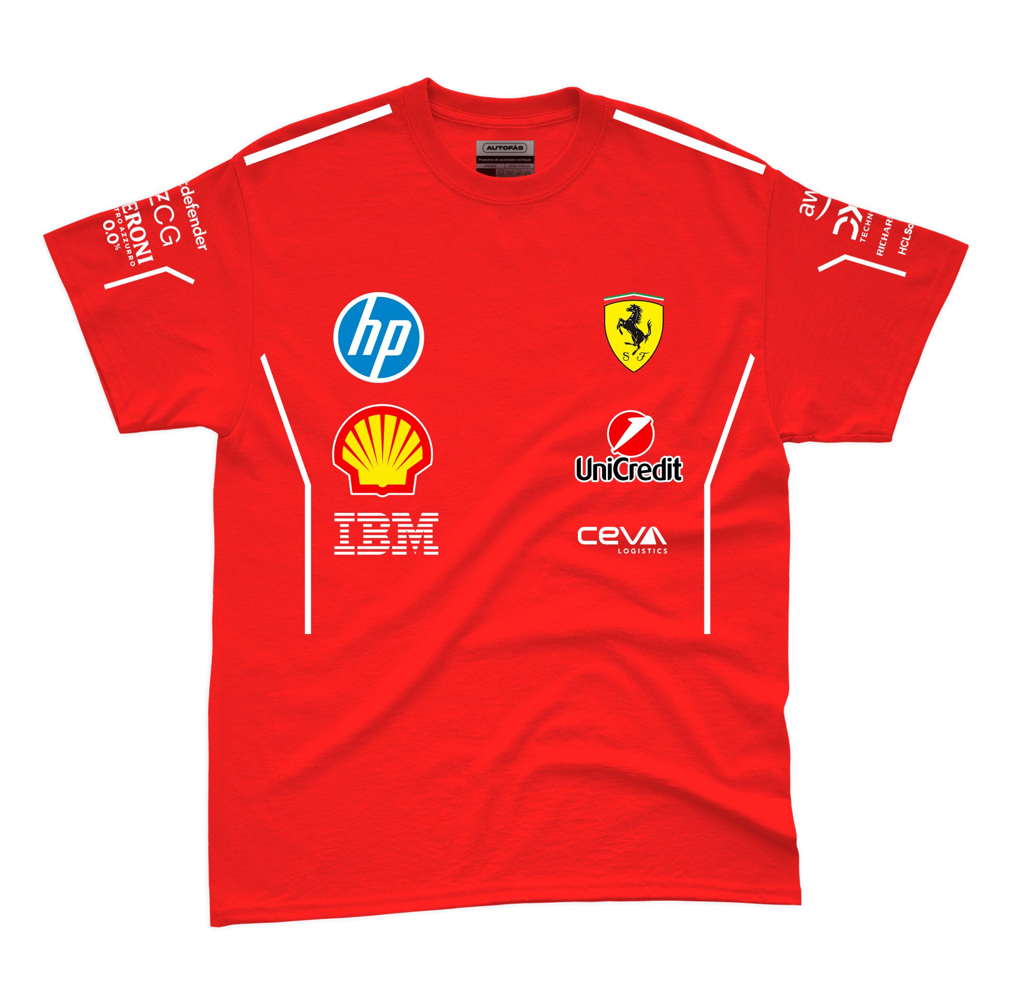 Camiseta Algodao Ferrari Equipe Vermelho 2025