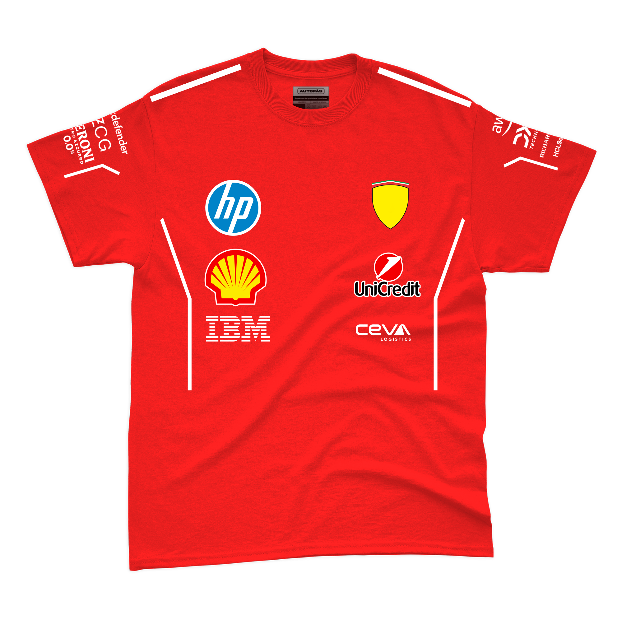 Camiseta Algodao Ferrari Equipe Vermelho 2025