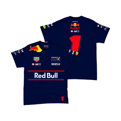 Camiseta Algodão Red Bull Max Verstappen Azul Marinho 2025