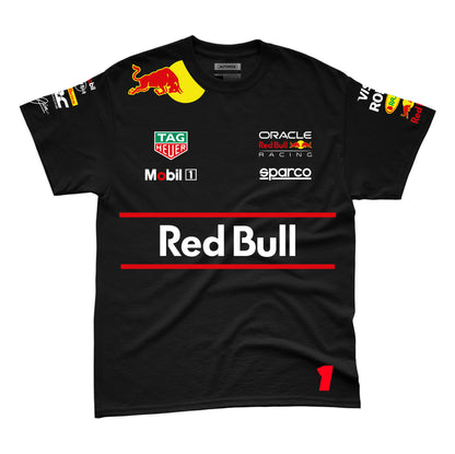 Camiseta Algodao Red Bull Max Verstappen Preto 2025