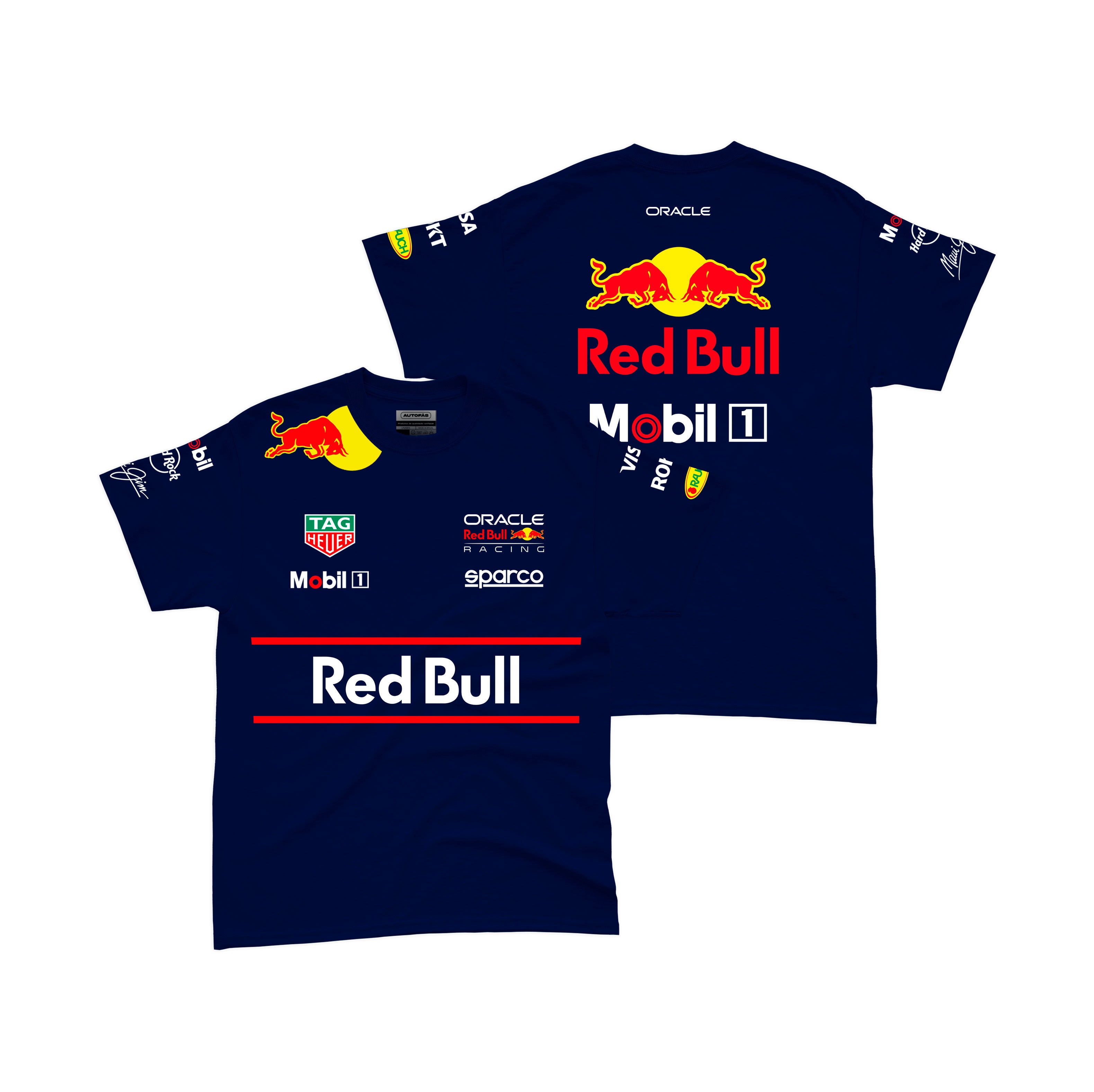 Camiseta Algodão Red Bull Equipe Azul Marinho 2025