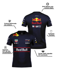 Camiseta Algodão Red Bull Equipe Azul Marinho 2025