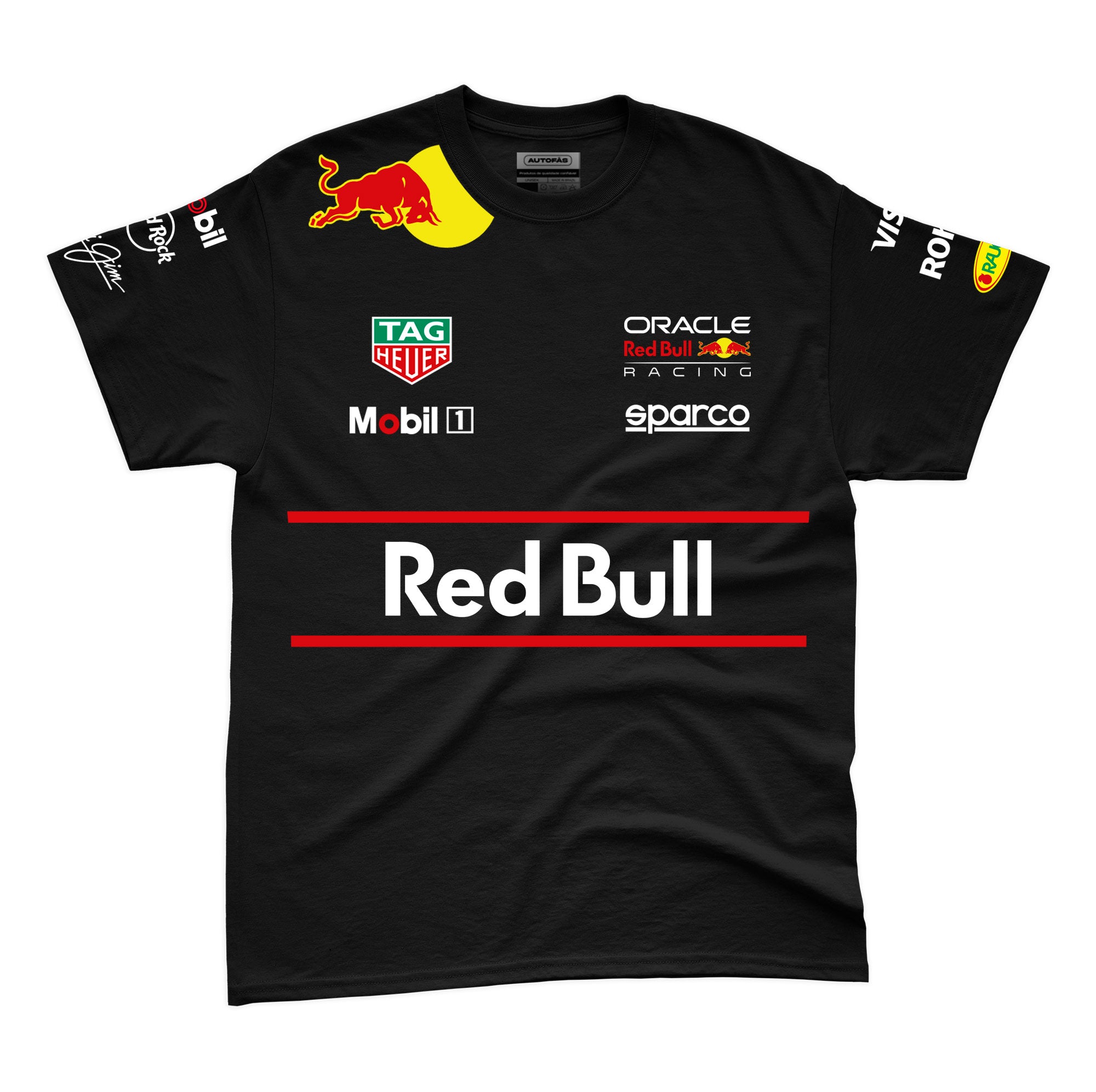 Camiseta Algodao Red Bull Equipe Preto 2025