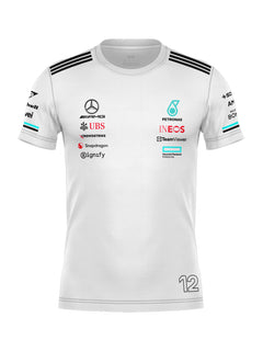 Camiseta Algodão Mercedes Kimi Antonelli Branco 2025
