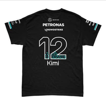 Camiseta Algodao Mercedes Kimi Antoneli Preto 2025