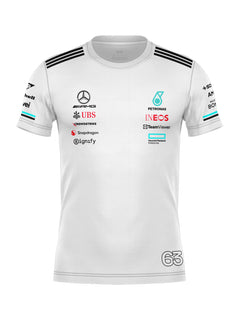 Camiseta Algodão Mercedes George Russell Branco 2025