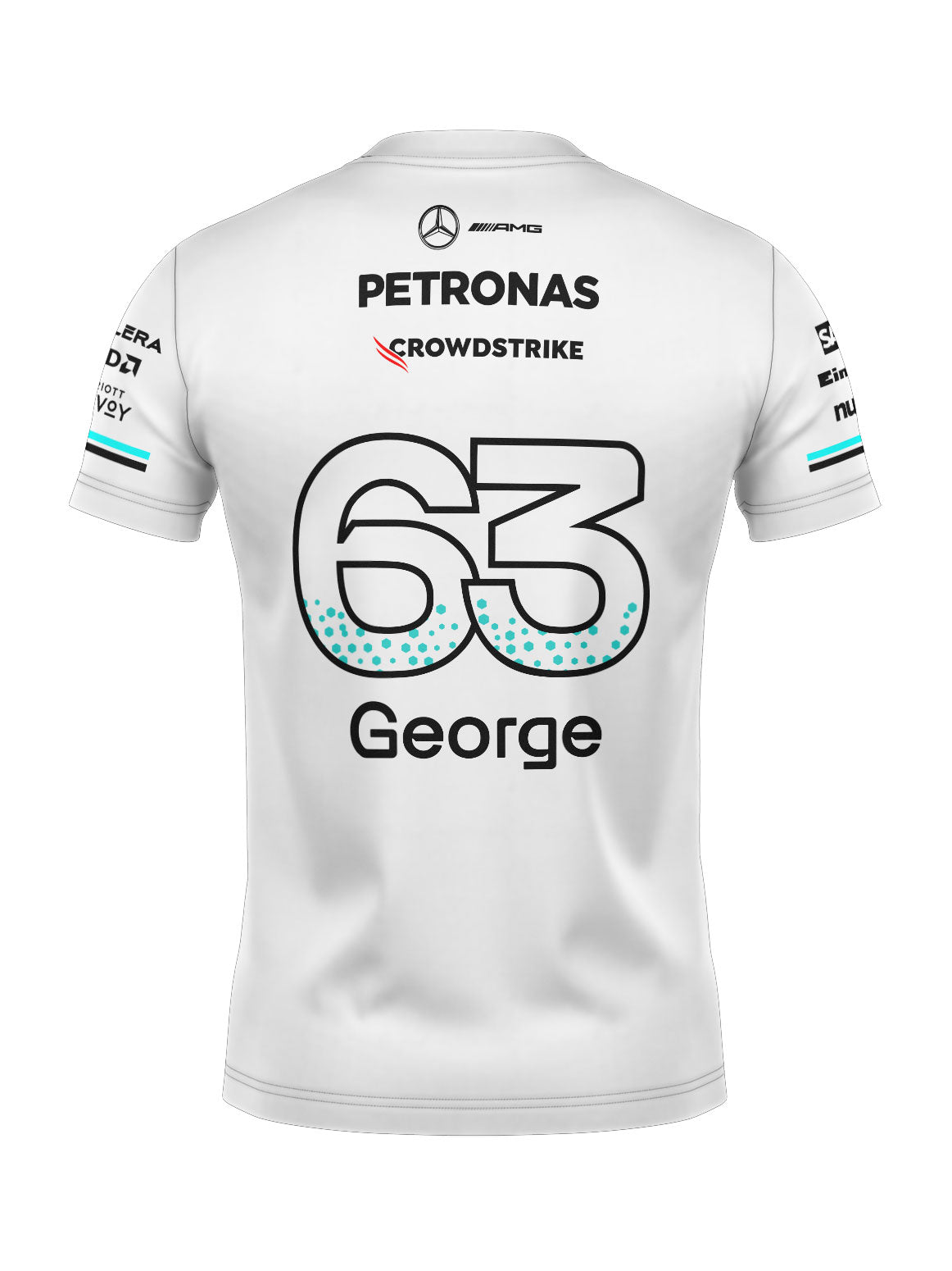 Camiseta Algodão Mercedes George Russell Branco 2025
