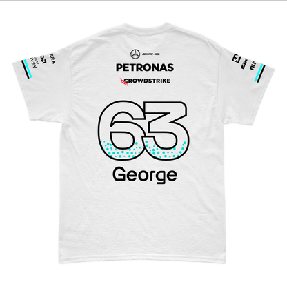 Camiseta Algodao Mercedes George Russell Branco 2025