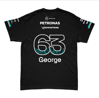 Camiseta Algodao Mercedes George Russell Preto 2025