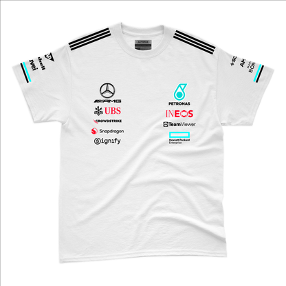 Camiseta Algodao Mercedes Equipe Branco 2025