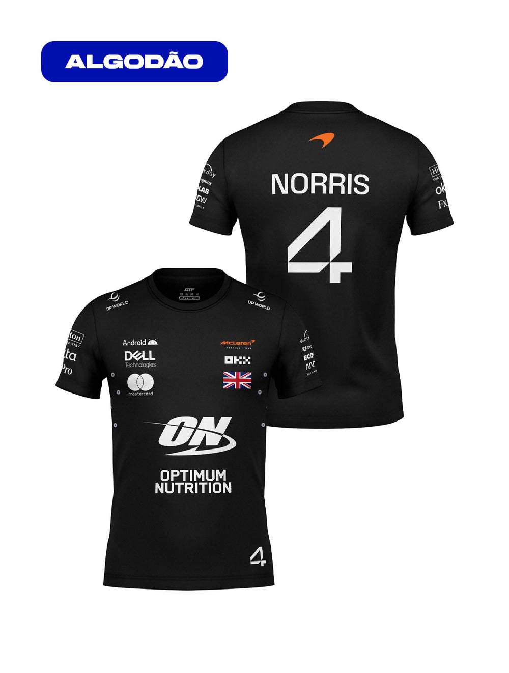 Camiseta Algodão Mclaren Lando Norris Preto 2025