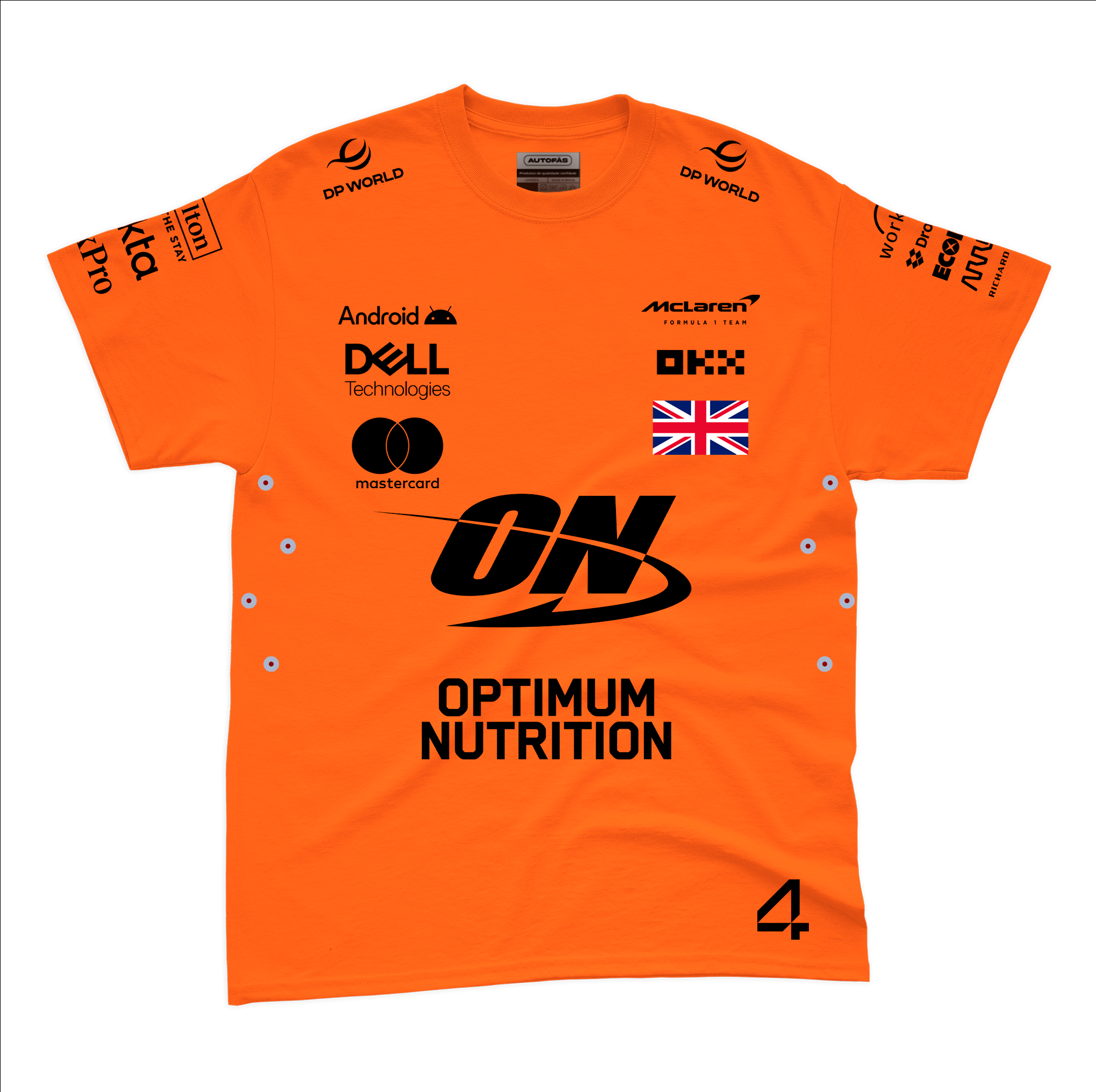 Camiseta Algodao Mclaren Lando Norris Laranja 2025