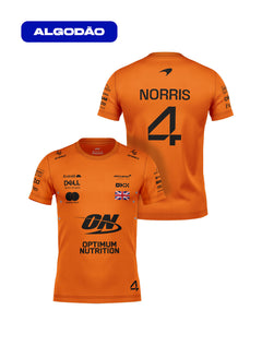 Camiseta Algodão Mclaren Lando Norris Laranja 2025