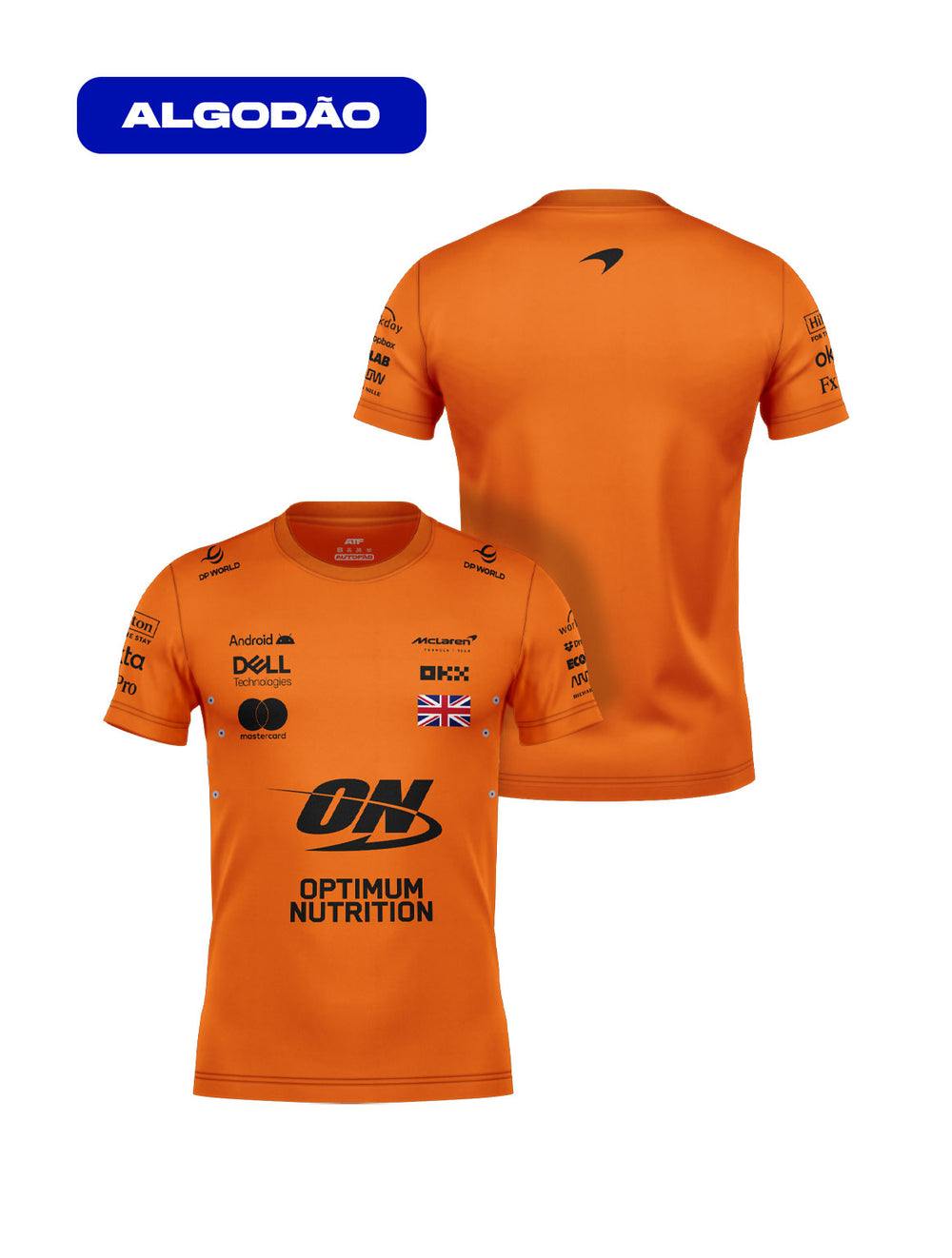 Camiseta Algodão Mclaren Equipe Laranja 2025
