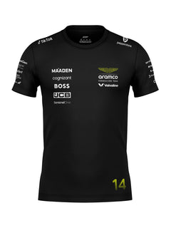 Camiseta Algodão Aston Martin Fernando Alonso Preto 2025