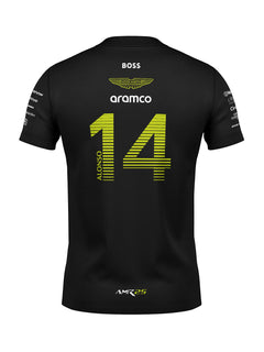 Camiseta Algodão Aston Martin Fernando Alonso Preto 2025