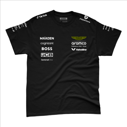 Camiseta Algodao Aston Martin Equipe Preto 2025