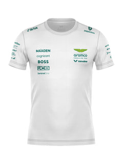 Camiseta Algodão Aston Martin Equipe Branco 2025